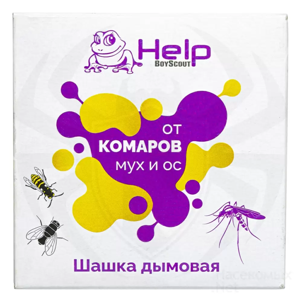 Help (Хэлп) дымовая шашка от клопов, тараканов, блох, комаров, мух, 50 г